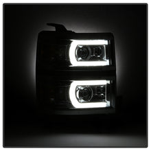 Load image into Gallery viewer, Xtune Projector Headlights Chevy Silverado 1500 (14-15) [DRL Light Bar - Halogen Model] Black or Chrome w/ Amber Turn Signal - Black Alternate Image