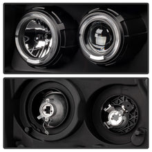 Load image into Gallery viewer, Xtune Projector Headlights Chevy Suburban (07-14) [w/ Halo LED Lights] Black or Black Smoked w/ Amber Turn Signal Light - Black Alternate Image
