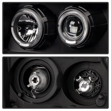 Load image into Gallery viewer, Xtune Projector Headlights Chevy Tahoe (07-14) [w/ Halo LED Lights] Black or Black Smoked w/ Amber Turn Signal Light - Black Alternate Image