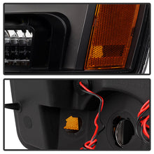 Load image into Gallery viewer, Xtune Projector Headlights Chevy Tahoe (07-14) [w/ Halo LED Lights] Black or Black Smoked w/ Amber Turn Signal Light - Black Alternate Image