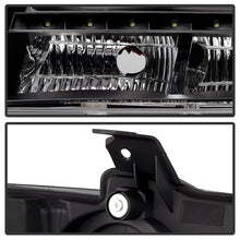 Load image into Gallery viewer, Xtune Projector Headlights Chevy Suburban (07-14) [w/ Halo LED Lights] Black or Black Smoked w/ Amber Turn Signal Light - Black Alternate Image