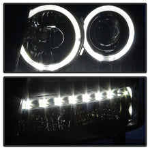 Load image into Gallery viewer, Xtune Projector Headlights Chevy Tahoe (07-14) [w/ Halo LED Lights] Black or Black Smoked w/ Amber Turn Signal Light - Black Alternate Image
