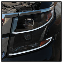 Load image into Gallery viewer, Xtune Projector Headlights Chevy Tahoe (15-18) [Light Bar DRL - Halogen Model] Black w/ Amber Turn Signal - Black Alternate Image