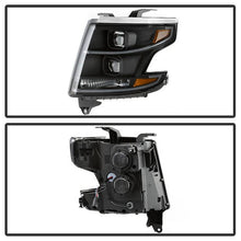 Load image into Gallery viewer, Xtune Projector Headlights Chevy Tahoe (15-18) [Light Bar DRL - Halogen Model] Black w/ Amber Turn Signal - Black Alternate Image