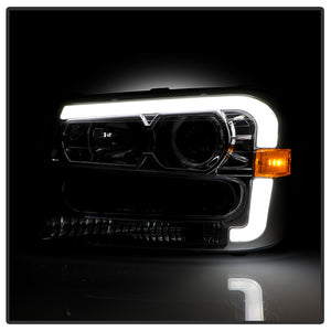 Xtune Projector Headlights Chevy Trailblazer (02-09) [Light Bar DRL - Halogen Model] Black or Chrome w/ Amber Turn Signal