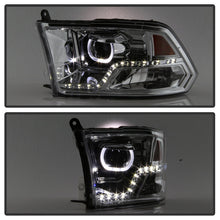 Load image into Gallery viewer, Xtune Projector Headlights Ram 2500/3500 (10-19) [LED DRL - Halogen Model] Black or Chrome w/ Amber Turn Signal Light - Black Alternate Image