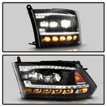 Load image into Gallery viewer, Xtune Full LED Projector Headlights Dodge Ram 1500 (09-18) [LED DRL - Halogen Model] Black or Chrome w/ Amber Turn Signal Light - Black Alternate Image