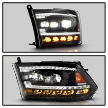 Load image into Gallery viewer, Xtune Full LED Projector Headlights Ram 2500/3500 (10-19) [LED DRL - Halogen Model] Black or Chrome w/ Amber Turn Signal Light - Black Alternate Image