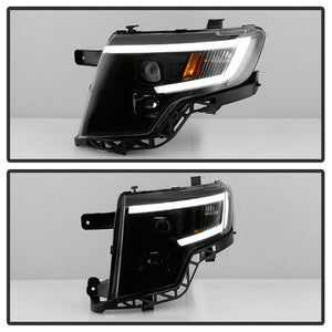 Xtune Projector Headlights Ford Edge (07-10) [DRL Light Bar - Halogen Model] Black or Chrome w/ Amber Turn Signal Light