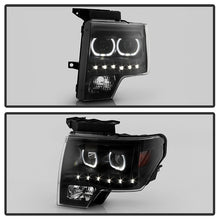 Load image into Gallery viewer, Xtune Projector Headlights Ford F150 (09-14) [LED Halo or  Light Bar DRL - Halogen Model] Black or Chrome w/ Amber Turn Signal Light Alternate Image