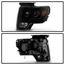 Load image into Gallery viewer, Xtune Projector Headlights Ford F150 (09-14) [LED Halo or  Light Bar DRL - Halogen Model] Black or Chrome w/ Amber Turn Signal Light Alternate Image