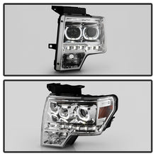 Load image into Gallery viewer, Xtune Projector Headlights Ford F150 (09-14) [LED Halo or  Light Bar DRL - Halogen Model] Black or Chrome w/ Amber Turn Signal Light Alternate Image
