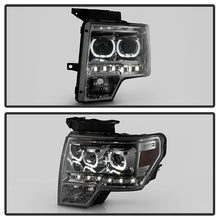 Load image into Gallery viewer, Xtune Projector Headlights Ford F150 (09-14) [LED Halo or  Light Bar DRL - Halogen Model] Black or Chrome w/ Amber Turn Signal Light Alternate Image