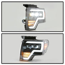 Load image into Gallery viewer, Xtune Full LED Projector Headlights Ford F150 (09-14) [LED DRL - Halogen Model] Black w/ Amber Turn Signal Light Alternate Image