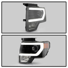 Load image into Gallery viewer, Xtune Projector Headlights Ford F150 (09-14) [LED Halo or  Light Bar DRL - Halogen Model] Black or Chrome w/ Amber Turn Signal Light Alternate Image