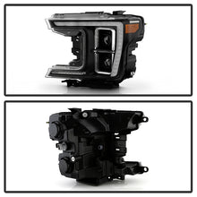 Load image into Gallery viewer, Xtune Full LED Projector Headlights Ford F150 (18-20) [LED Light Bar - Halogen Model] Black or Chrome w/ Amber Turn Signal Light - Black Alternate Image
