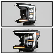 Load image into Gallery viewer, Xtune Full LED Projector Headlights Ford F150 (18-20) [LED Light Bar - Halogen Model] Black or Chrome w/ Amber Turn Signal Light - Black Alternate Image