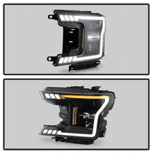 Load image into Gallery viewer, Xtune Full LED Projector Headlights Ford F150 (18-20) [LED Light Bar - Halogen Model] Black or Chrome w/ Amber Turn Signal Light - Black Alternate Image