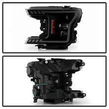 Load image into Gallery viewer, Xtune Full LED Projector Headlights Ford F150 (18-20) [LED Light Bar - Halogen Model] Black or Chrome w/ Amber Turn Signal Light - Black Alternate Image