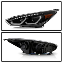 Load image into Gallery viewer, Xtune Projector Headlights Ford Focus (15-18) [Full LED w/ LED Light Bar] Black or Chrome w/ Amber Turn Signal Lights Alternate Image