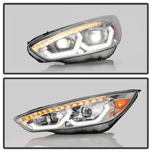 Load image into Gallery viewer, Xtune Projector Headlights Ford Focus (15-18) [Full LED w/ LED Light Bar] Black or Chrome w/ Amber Turn Signal Lights Alternate Image