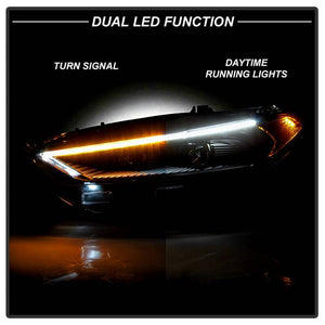 Xtune Projector Headlights Ford Fusion (13-16) [Light Tube DRL - Halogen Model] Black or Chrome w/ Amber Turn Signal Light