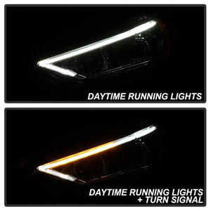 Xtune Projector Headlights Ford Fusion (13-16) [Light Tube DRL - Halogen Model] Black or Chrome w/ Amber Turn Signal Light