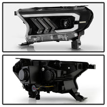 Load image into Gallery viewer, Xtune Full LED Projector Headlights Ford Ranger (2019-2022) Black Housing with Light Bar DRL - Black Alternate Image
