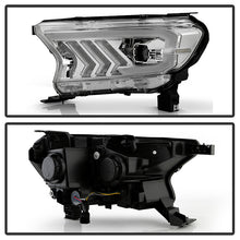 Load image into Gallery viewer, Xtune Full LED Projector Headlights Ford Ranger (2019-2022) Black Housing with Light Bar DRL - Black Alternate Image