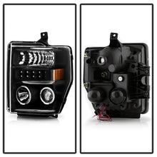 Load image into Gallery viewer, Xtune Projector Headlights Ford F250/350/450 Super Duty (08-10) [w/ LED Halo] Smoke/ Black / Chrome - Smoke Alternate Image