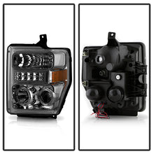 Load image into Gallery viewer, Xtune Projector Headlights Ford F250/350/450 Super Duty (08-10) [w/ LED Halo] Smoke/ Black / Chrome - Smoke Alternate Image