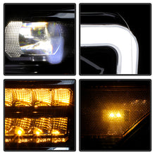 Load image into Gallery viewer, Xtune Full LED Projector Headlights Ford F250/F350/F450 Super Duty (11-16) [Light Bar DRL w/ Sequential Turn Signal - Halogen Model] Black w/ Amber Turn Signal Light Alternate Image