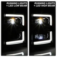 Load image into Gallery viewer, Xtune Full LED Projector Headlights Ford F250/F350/F450 Super Duty (11-16) [Light Bar DRL w/ Sequential Turn Signal - Halogen Model] Black w/ Amber Turn Signal Light Alternate Image