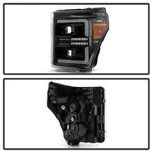 Load image into Gallery viewer, Xtune Full LED Projector Headlights Ford F250/F350/F450 Super Duty (11-16) [Light Bar DRL w/ Sequential Turn Signal - Halogen Model] Black w/ Amber Turn Signal Light Alternate Image