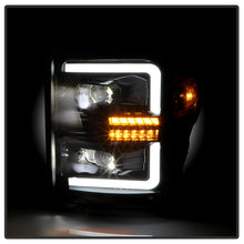 Load image into Gallery viewer, Xtune Full LED Projector Headlights Ford F250/F350/F450 Super Duty (11-16) [Light Bar DRL w/ Sequential Turn Signal - Halogen Model] Black w/ Amber Turn Signal Light Alternate Image