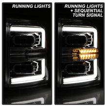 Load image into Gallery viewer, Xtune Full LED Projector Headlights Ford F250/F350/F450 Super Duty (11-16) [Light Bar DRL w/ Sequential Turn Signal - Halogen Model] Black w/ Amber Turn Signal Light Alternate Image