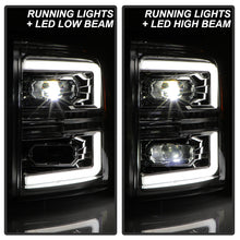 Load image into Gallery viewer, Xtune Full LED Projector Headlights Ford F250/F350/F450 Super Duty (11-16) [Light Bar DRL w/ Sequential Turn Signal - Halogen Model] Black w/ Amber Turn Signal Light Alternate Image