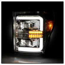 Load image into Gallery viewer, Xtune Full LED Projector Headlights Ford F250/F350/F450 Super Duty (11-16) [Light Bar DRL w/ Sequential Turn Signal - Halogen Model] Black w/ Amber Turn Signal Light Alternate Image