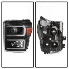 Load image into Gallery viewer, Xtune Projector Headlights Ford F-250/F-350/F450 Super Duty (11-16) [Light Bar DRL w/ Sequential Turn Signal - Halogen Model] Black w/ Amber Turn Signal Light Alternate Image