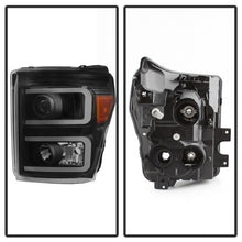 Load image into Gallery viewer, Xtune Projector Headlights Ford F-250/F-350/F450 Super Duty (11-16) [Light Bar DRL w/ Sequential Turn Signal - Halogen Model] Black w/ Amber Turn Signal Light Alternate Image
