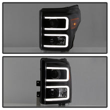 Load image into Gallery viewer, Xtune Projector Headlights Ford F-250/F-350/F450 Super Duty (11-16) [Light Bar DRL w/ Sequential Turn Signal - Halogen Model] Black w/ Amber Turn Signal Light Alternate Image