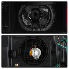Load image into Gallery viewer, Xtune Projector Headlights GMC Sierra (07-13) [LED Halo - Halogen Model] Chrome or Black w/ Amber Turn Signal Light - Black Alternate Image