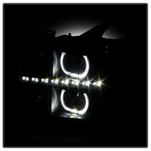 Load image into Gallery viewer, Xtune Projector Headlights GMC Sierra (07-13) [LED Halo - Halogen Model] Chrome or Black w/ Amber Turn Signal Light - Black Alternate Image