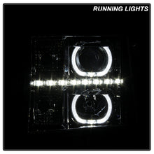 Load image into Gallery viewer, Xtune Projector Headlights GMC Sierra (07-13) [LED Halo - Halogen Model] Chrome or Black w/ Amber Turn Signal Light - Black Alternate Image