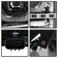 Load image into Gallery viewer, Xtune Projector Headlights GMC Sierra (07-13) [LED Halo - Halogen Model] Chrome or Black w/ Amber Turn Signal Light - Black Alternate Image