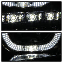Load image into Gallery viewer, Xtune Projector Headlights GMC Sierra (07-13) [LED Halo - Halogen Model] Chrome or Black w/ Amber Turn Signal Light - Black Alternate Image
