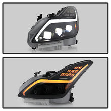 Load image into Gallery viewer, Xtune Full LED Projector Headlights Infiniti G37/G37X Coupe Non-AFS /HID Models (08-15) [w/ DRL Light Bar &amp; Sequential Turn Signal] OEM Color w/ Amber Turn Signal Lights Alternate Image