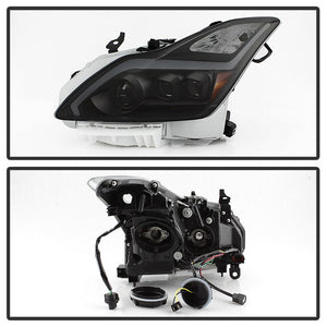 Xtune Projector Headlights Infiniti G37 Coupe (08-15) [Sequential Turn Signal] Black / Smoke Tinted