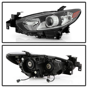 Xtune Projector Headlights Mazda 6 Sedan (14-17) [OEM Style - Halogen Only] Chrome w/ Amber Turn Signal Lights