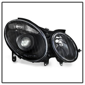 Xtune OEM Projector Headlights Mercedes W211 E-Class (03-06) [Halogen Model] Black or Chrome w/ Amber Turn Signal